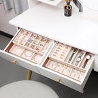 LANDICI Stackable Jewelry Organizer Trays 4 Set, PU Leather Jewelry Organizer - Image 6