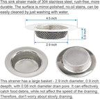 2PCS Kitchen Sink Strainers, Sink Drain Filter, Sink Basket Strainer, 4.5 Inch - Image 2