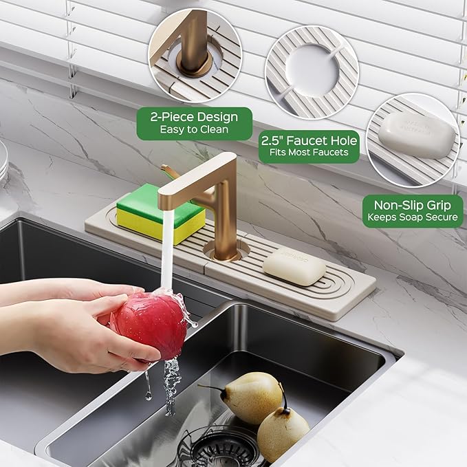 16 Inch Stone Faucet Mat for Kitchen Sink Splash Guard - Image 3