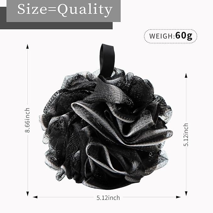 Bath Loofah Shower Sponge Body Back Scrubber Soft Mesh Shower Puffs Exfoliating - Image 2