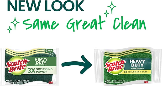 Scotch-Brite Heavy Duty Scrub Sponge, 24 Kitchen Sponges Designed - Image 2