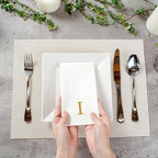 Luxenap 15.8 X 7.9 Inch Linen-Feel Guest Towels, 50 Lettered Hand Towels - Image 5