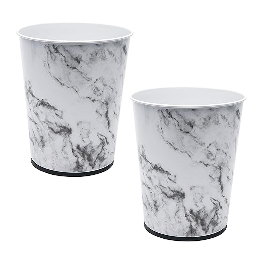 Bath Bliss 5 Liter Small Wastebasket | 2 Pack | Round Open Top | Trash Can | by BathBliss