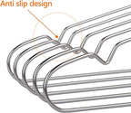 OIKA 30 Pack Heavy Duty Stainless Steel Hangers, Space-Saving Silver Clothes - Image 4