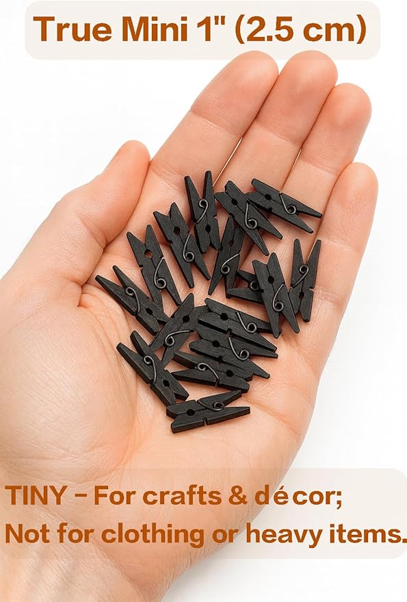 LWR CRAFTS Wooden Mini Clothespins 100 Per Pack 1" 2.5cm - Image 3