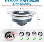 zaa 2 Pack Sink Drain Strainer, Sink Stopper, 3 in 1 Stainless Steel Kitchen - Image 7