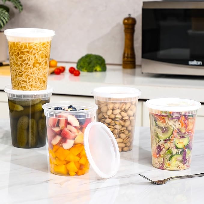 AOZITA 40 Sets 32 oz Plastic Deli Food Containers - Image 6
