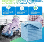 HOMEXCEL Blue Microfiber Cleaning Cloth 12 Pack, 12.5 x 12.5 inch Microfiber - Image 2
