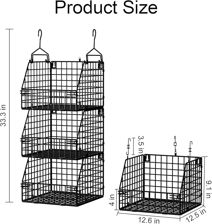 Larger & Deeper Hanging Storage Basket, Closet Organizers and Storage, Hanging - Image 3