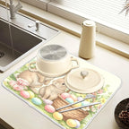 Cute Easter Bunny Rabbit Eggs Dish Drying Mat - Image 5