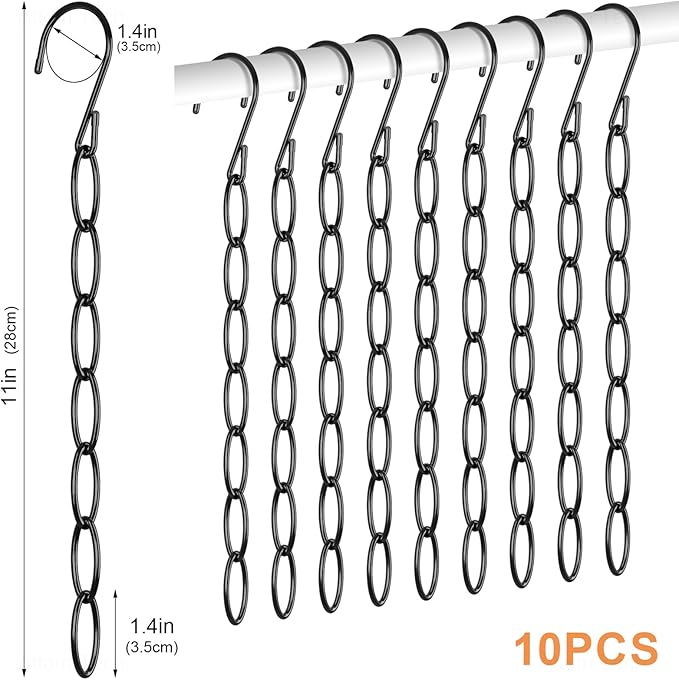 NiHome Clothing Chain Hangers 10-Pack - Image 2