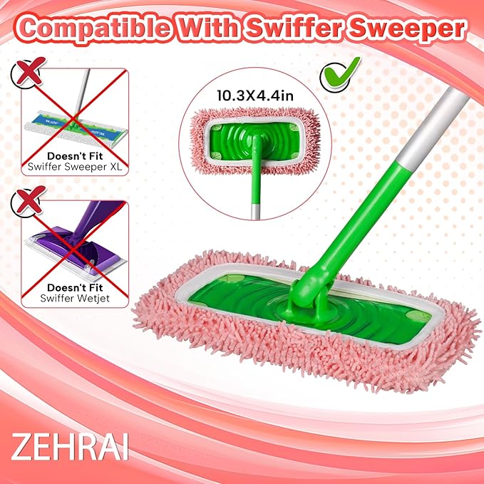 6Pcs Reusable Microfiber Mop Pads Compatible - Image 2