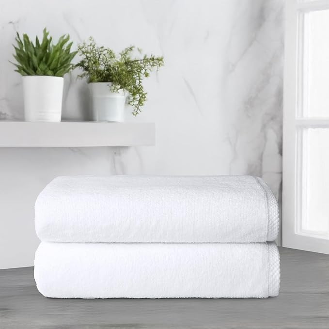Amazon Basics Lightweight Quick-Dry Bath Towel, 100% Cotton, 2 Piece - Image 3