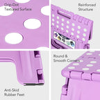 Delxo 13 inch Folding Step Stool, Non-Slip Foldable Stools Up to 300 LBS, Step Stool with Handle, Lightweight for Kitchen, Bathroom, Bedroom, Garden, Light Purple, 1PC - Image 8