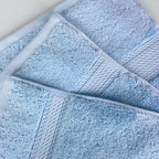 Superior Solid Egyptian Cotton Face Towel Set, Light Blue - Image 5