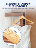 Smartor Wooden Hangers 10 Pack, Solid Wood Coat Hanger - Image 5