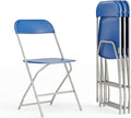 Flash Furniture Hercules Series Plastic Folding Chair - Blue - 4 Pack 650LB Weight Capacity Comfortable Event Chair-Lightweight Folding Chair by FlashFurniture