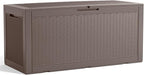 120 Gallon Resin Deck Box, Lockable Patio Outdoor Storage Box for Furniture, Garden Tools and Tools Storage, Waterproof Outside Storage Boxes - Grey - Image 6