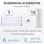 Homaxy 100% Cotton Terry Kitchen Towels, Checkered Designed, Soft and Super - Image 7