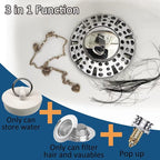 Universal Tub Stopper Bathtub Drain Plug, Pop Up Tub Drain Hair Catcher - Image 5