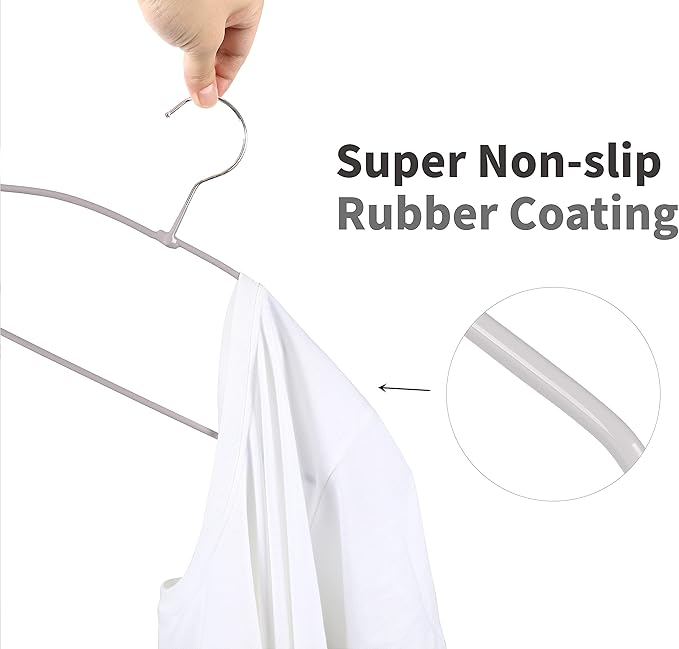 TOPIA HANGER Metal Hangers 30 Pack, Non Slip Clothes Hangers Space Saving - Image 4
