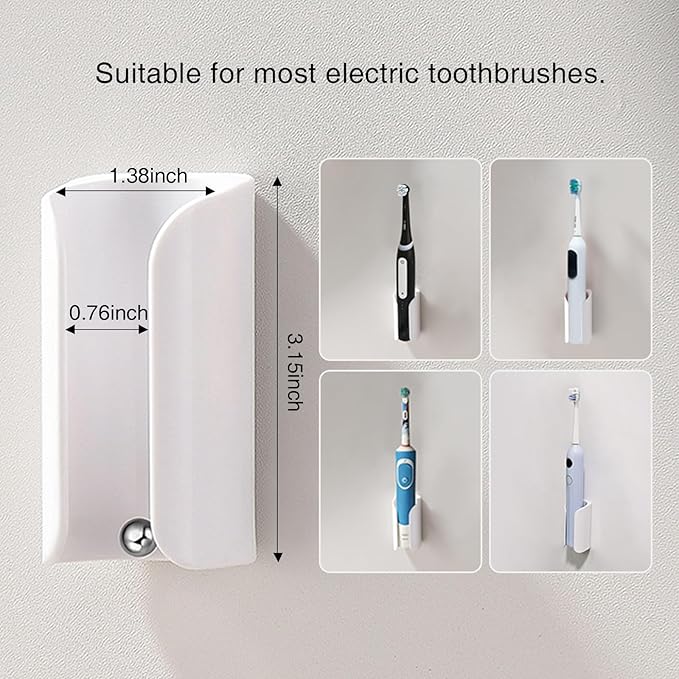 Electric Toothbrush Holder for Bathroom, Wall-Mounted Toothbrush Stand - Image 4