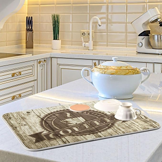 Super Absorbent Dish Drying Mat, Microfiber Fast-Drying Dish Mat, Kitchen Dish - Image 6