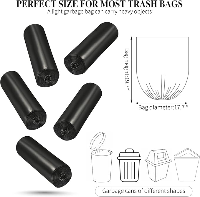 5 Rolls Small Trash Garbage Bags, 4 Gallon Strong Thin Material Disposable - Image 2