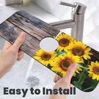 Kitchen Sink Splash Guard Faucet Mat Board Vintage Sunflowers 15"x5.5" - Image 6