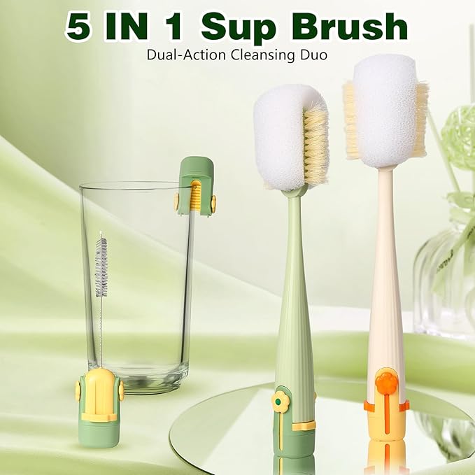 5-in-1 Bottle Cleaning Brush Set, Bottle Brush Set, Long Handle Water Bottle - Image 7