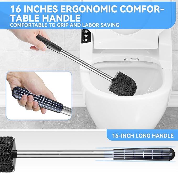 TRENTI Toilet Brush and Holder Set, Ventilated Holder, Compact Toilet Brush Set - Image 4