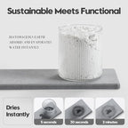 3PCS Bathroom Sink Vanity Trays, Quick Stone Drying Mat Dish Soap Dispenser - Image 3