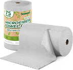 Microfiber Cleaning Cloths Roll, 75 Pack Tear Away Microfiber Towels Roll by SOOWASH