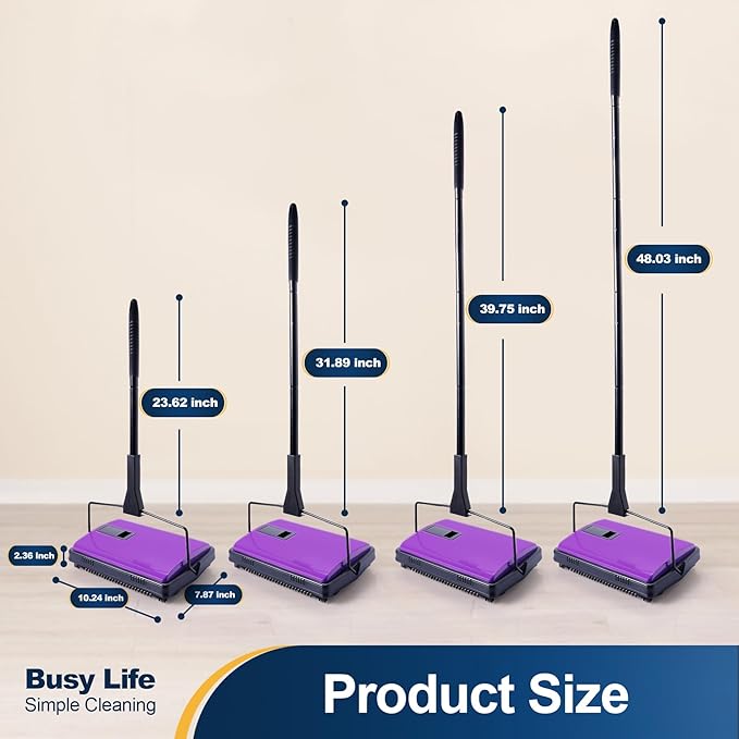 Yocada Carpet Sweeper Cleaner Manual Household Sweeper - Image 7