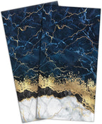 HAISUKA Blue & Gold Marble Lightweight Bath & Kitchen Towels by HAISUKA