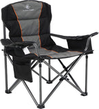ALPHA CAMP Heavy Duty Camping Chair 500LBS Capacity, Oversized Folding Chair for Heavy People, Padded Portable Outdoor Chair with Cooler Bag & Cup Holder for Camping, Fishing, Beach by ALPHACAMP