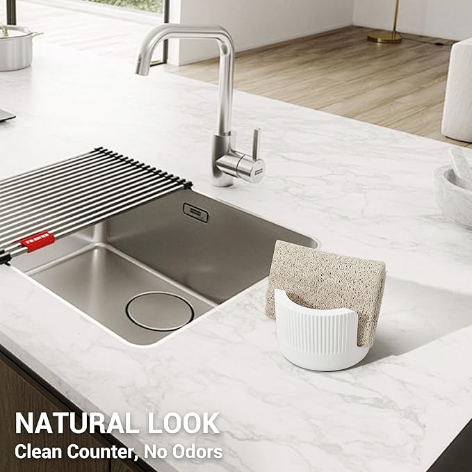 Diatomite Sponge Holder for Kitchen Sink Counter- Quick Drying, Fast Water - Image 5