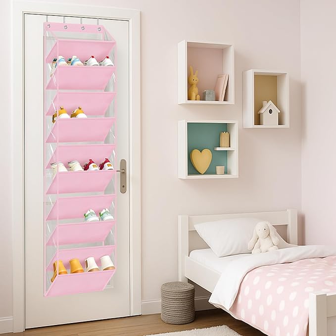 AOODA 10 Tier Clear Over the Door Shoe Organizer Storage, Deep Pockets Large - Image 4