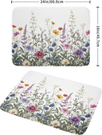Giwawa Flower Herbs Dish Drying Mat Botanical Plant Dishes Drainer Mat 18x24 - Image 2