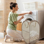The upgraded pop-up laundry basket features a breathable side pocket mesh design - Image 4