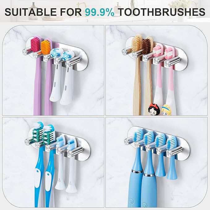 Electric Toothbrush Head Holder, Toothbrush Holders Wall Mounted, Adhesive - Image 8