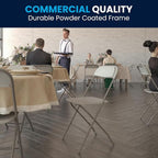 Flash Furniture Hercules Series Plastic Folding Chairs for Parties and Weddings, Stackable Commercial Event Seats, Set of 10, Beige - Image 7