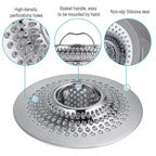 MFTEK Drain Hair Catcher Tub Drain Protector, Stainless Steel Bathtub Shower - Image 3