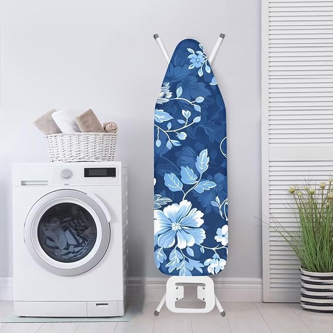 Ironing Board Covers Scorch Resistant Insulation, Retro Blue Floral Ironing - Image 3