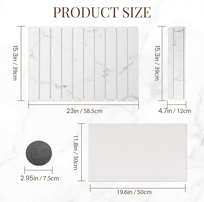 Large Stone Dish Drying Mats for Kitchen Counter 24"×16" Foldable Quick Dry - Image 6