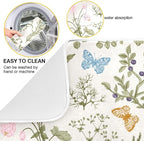 Herbs Flowers Botanical Butterfly Dish Drying Mat - Image 4