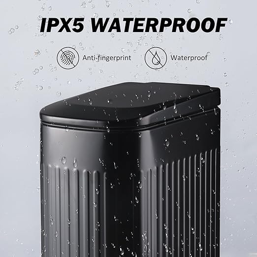 Slim Bathroom Trash Can Foot-Operated Stainless Steel Garbage Can - Image 4