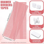 Blosssound 15 Pcs 5.12 Tall Drawer Divider Adjustable Drawer Organizer DIY - Image 2