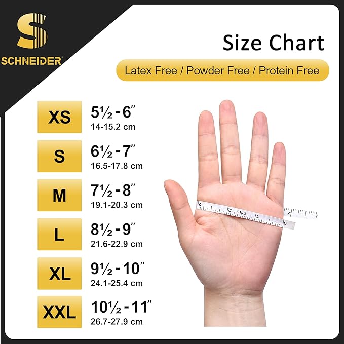 Schneider Black Nitrile Exam Gloves, 5 Mil Disposable Gloves, Latex Free & - Image 7