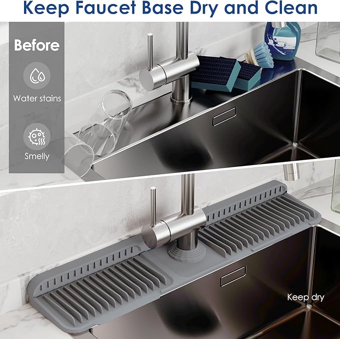 24 Inch Silicone Faucet Mat for Kitchen Sink Splash Guard - Image 6